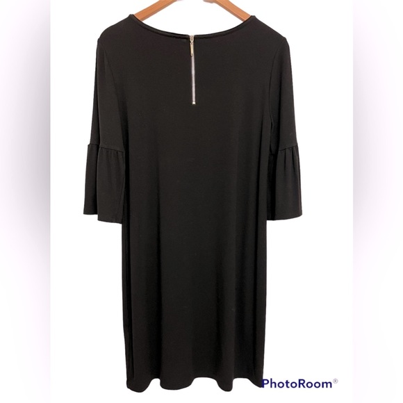 {WHBM} Black Bell Sleeve Knit Shift Dress Size M - Picture 4 of 9